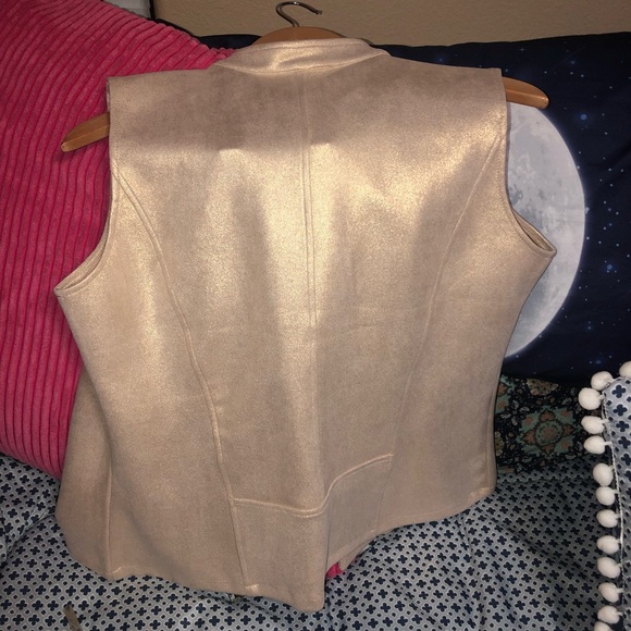 NWT metallic gold moto vest medium - Picture 5 of 5
